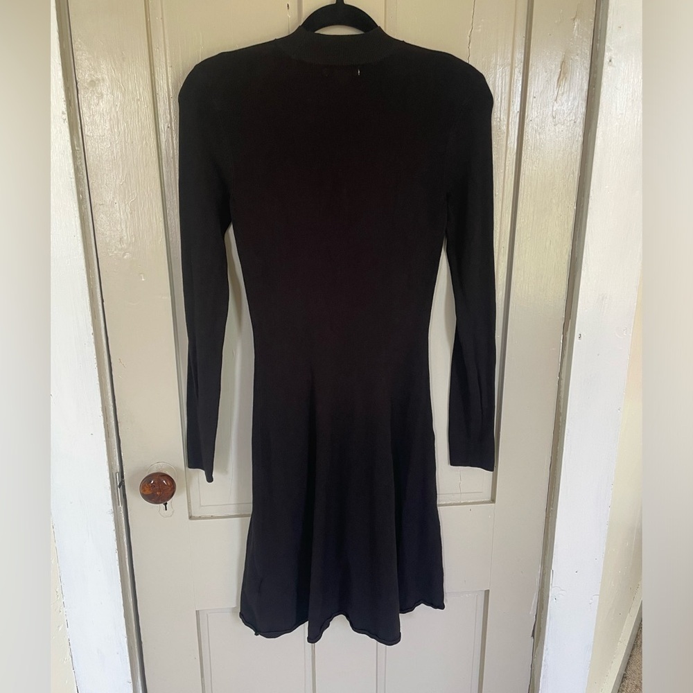 H&M Black Dress Long Sleeve Mock Neck Cute Business Casual Dark Academia NWOT - Picture 10 of 11